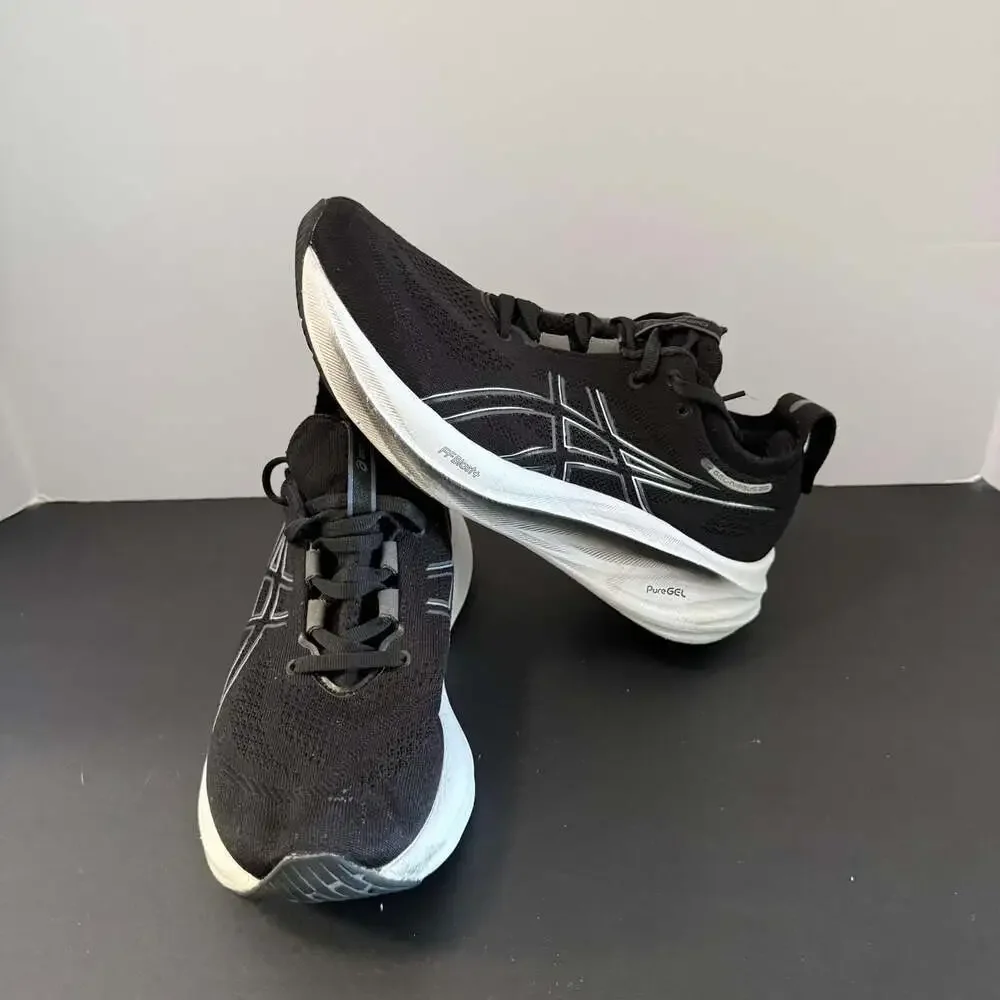 Asics Black and White Men's Athletic Running Sneakers